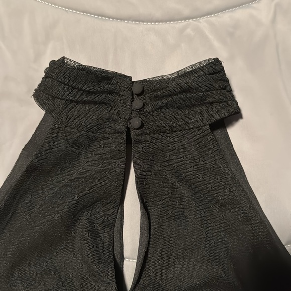 WHBM. Black Mesh. Mock neck top. S. - Picture 5 of 6